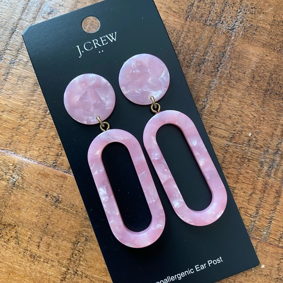 J. Crew Pink Tortoise statement earrings - Picture 2 of 10